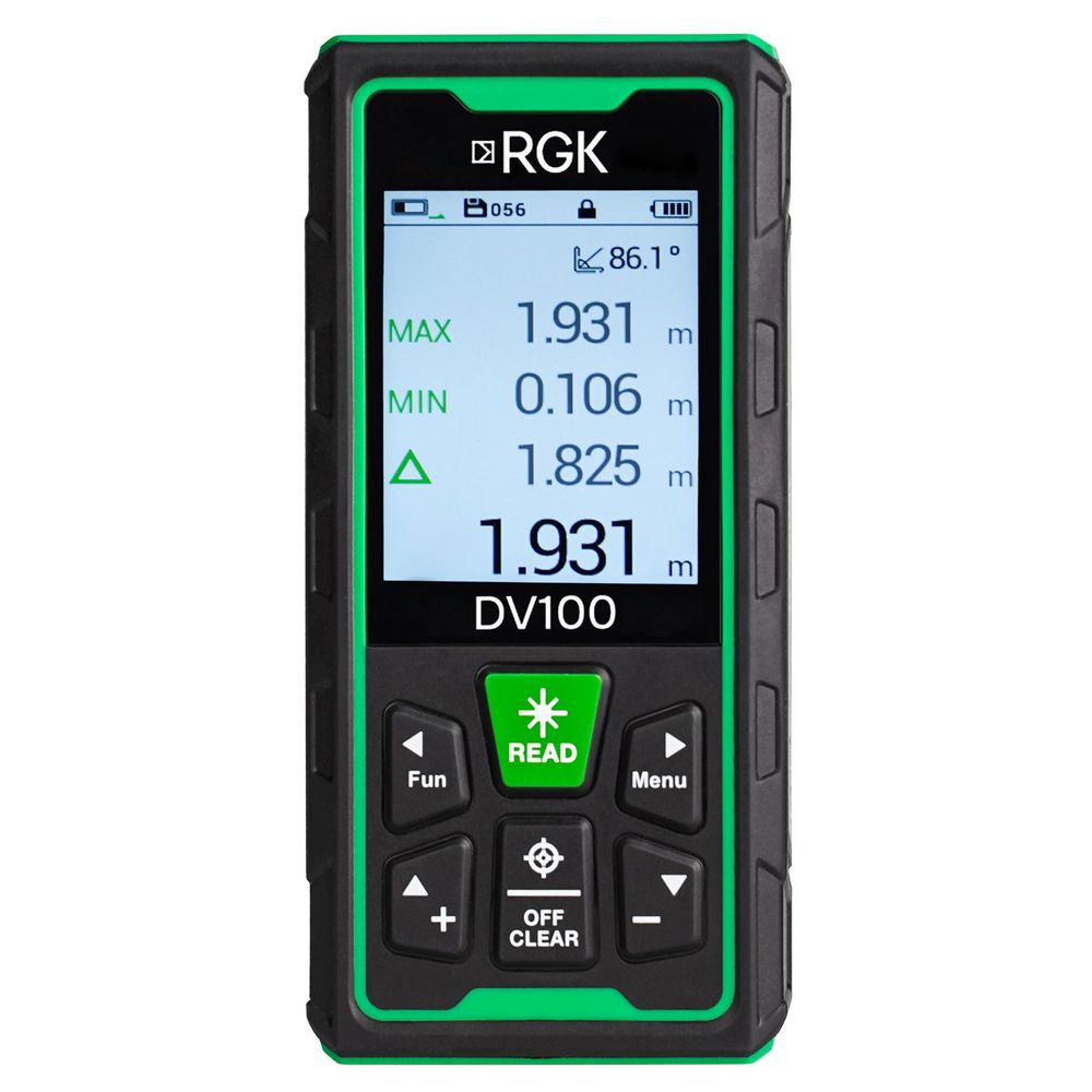 Лазерный дальномер с видоискателем RGK DV100 с поверкой - зеленый луч, RGK