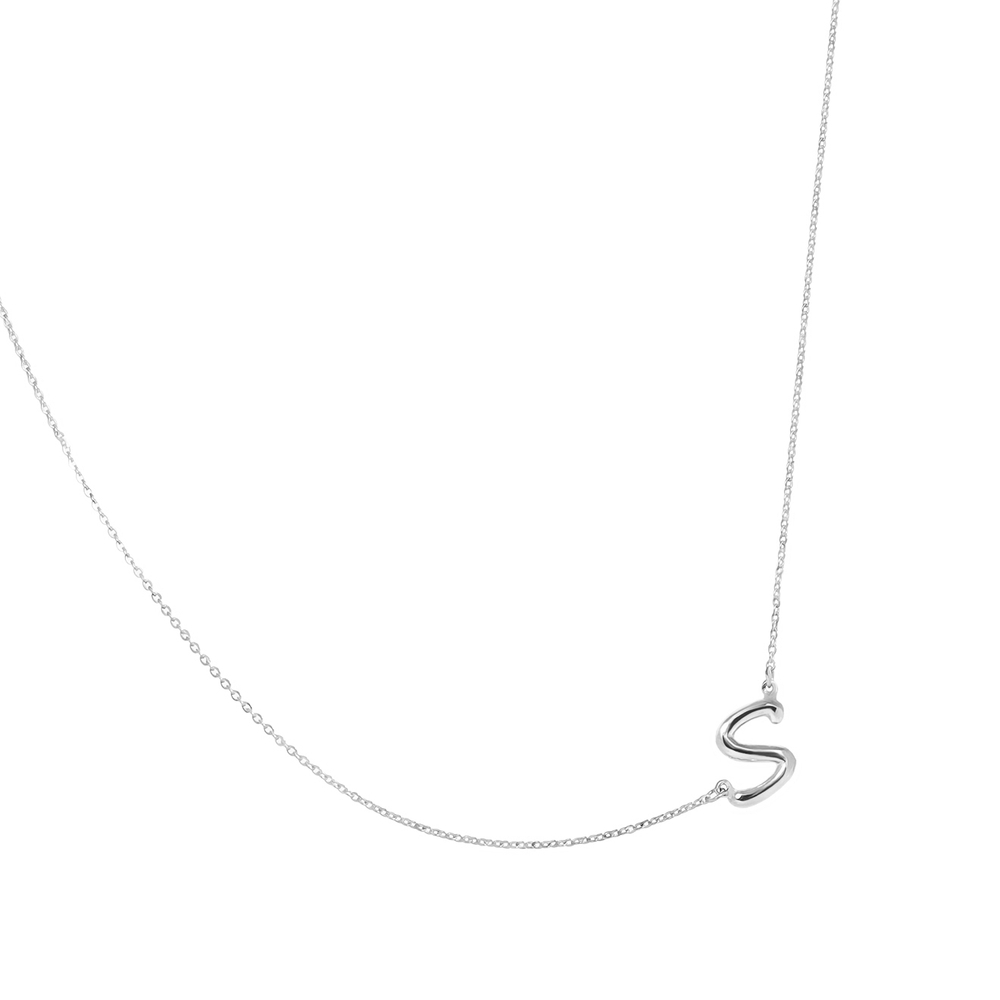 Серебряное колье с буквой S