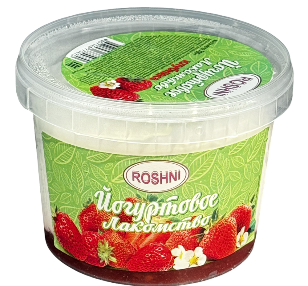 Десерт  йогуртовый  Раст--сливочный  "Клубника"  15 %   700 г