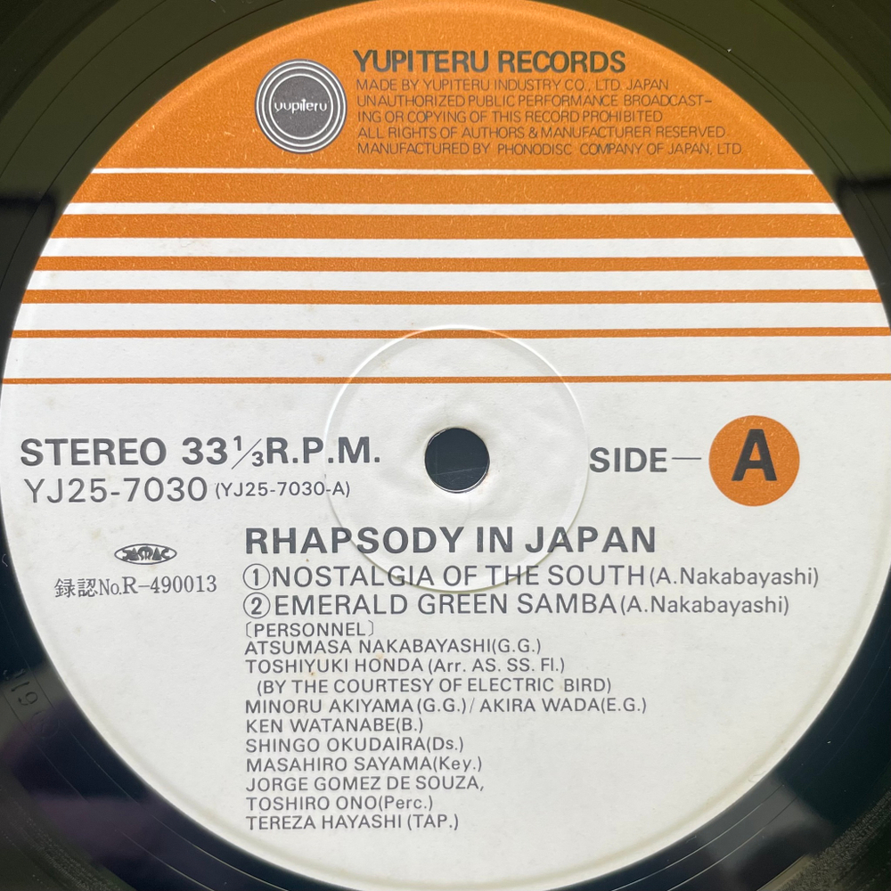Atsumasa Nakabayashi ‎– Rhapsody In Japan (Япония 1979г.)