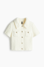 Кардиган из плюша с короткими рукавами - H&M