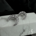 Накрутка "Shine Moon" - Белое золото - White CZ