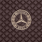 Ковры MERCEDES Actros MP3 (автомат) с шахтой (экокожа, коричневый, черный кант, бежевая вышивка)