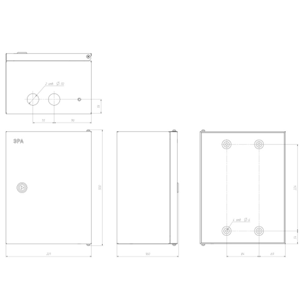 Корпус металлический ЭРА SIMPLE ЩМПг-00 (290х220х155) IP54 У2 серый | Электротовары