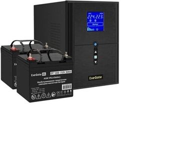 Батарея ExeGate SineTower SZ-2000.LCD.AVR.3SH.1C13.USB 2x DT 1233 33Ач EX296837RUS