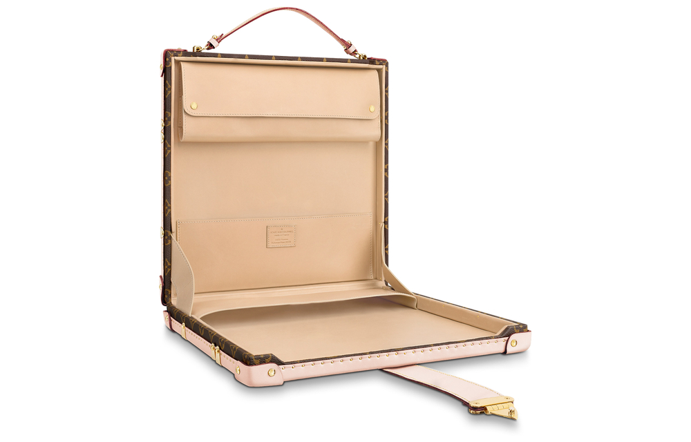 LOUIS VUITTON NEO Coated Canvas Portable Briefcase Women"s Pink/Brown