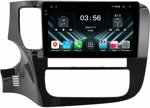 Магнитола для Mitsubishi Outlander 3 2012-2022 (овальный климат) - FarCar S280 монитор 9.5" IPS на Android 13, CarPlay