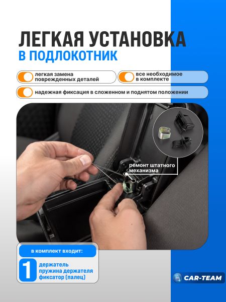 Ремкомплект подлокотника на Лада Приора 1 (3 детали)