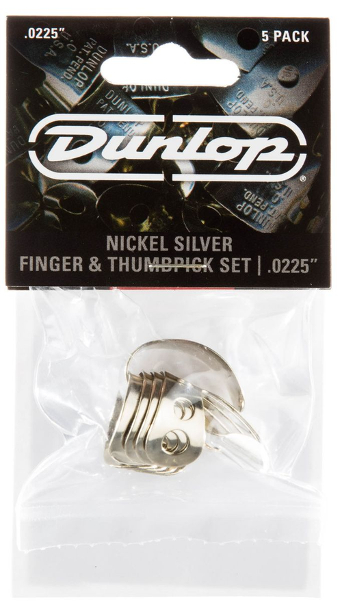 Dunlop 33P0225 Nickel Silver Fingerpick 5Pack когти, толщина 0.225 мм, 5 шт.