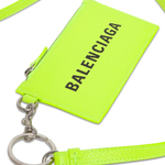 Balenciaga Cash Cow Leather Card Holder Card Holder Men"s Fluorescent Yellow