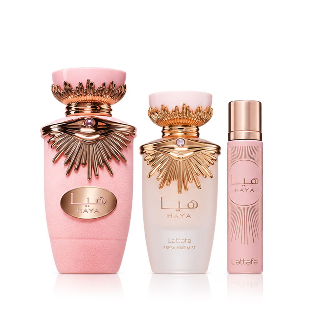Lattafa Haya EDP 100 ml + EDP MINI 12 ml + Hair Mist 50 ml (woman) 1 pcs