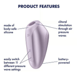 Сиреневый вакуум-волновой клиторальный стимулятор (на батарейках) Satisfyer Love Breeze Air Pulse Vibrator Violet Battery Series