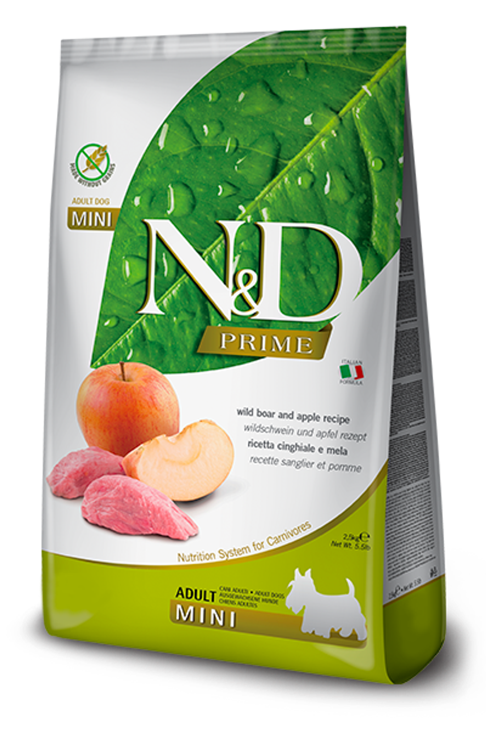 Farmina N&D Dog  Prime дикий кабан с яблоком для  взрослых собак мини, 0,8кг