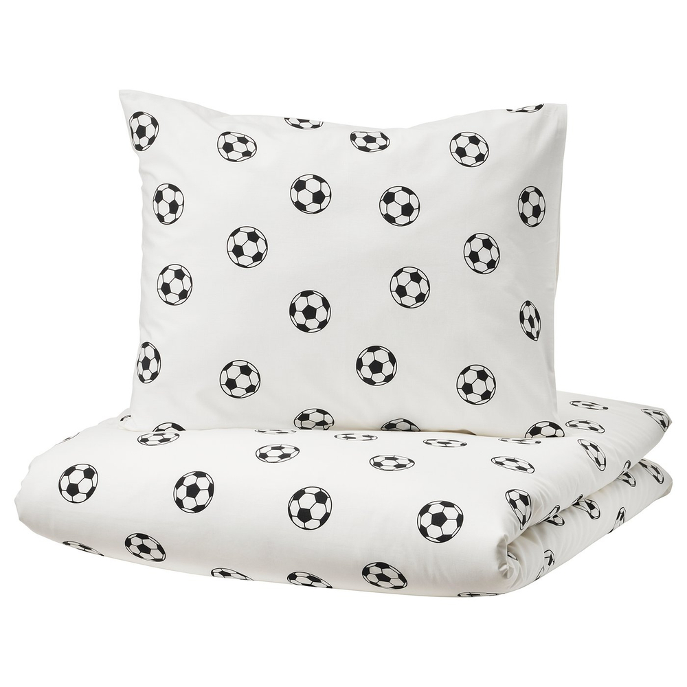 IKEA SPORTSLIG  (ИКЕА СПОРТСЛИГ)  -  Пододеяльник и наволочка - рисунок в мячи 150x200/50x60 см