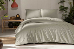 Постельное белье 1.5 спальное Arya home Natural Stone Washed капучино