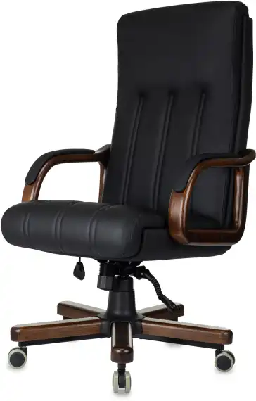 Кресло руководителя Бюрократ T-9932Walnut черный кожа крестов. металл/дерево