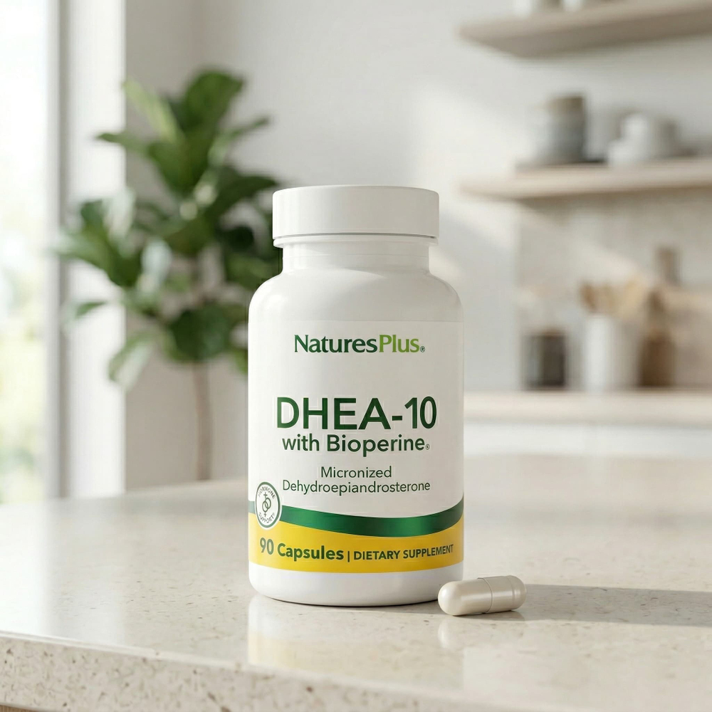 NaturesPlus, DHEA-10 с Bioperine®, 90 капсул