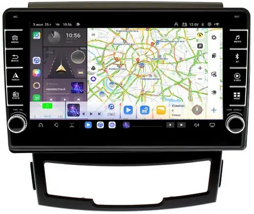 Магнитола для SsangYong Actyon II 2011-2013 - Kuberg OL-9762 (кнопки и крутилки) Android 13, Быстрая, CarPlay, 4G SIM-слот