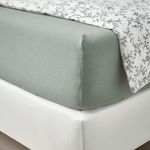 Простыня на резинке IKEA VARVIAL (ВОРВИАЛ), Хаки, 90х200 см