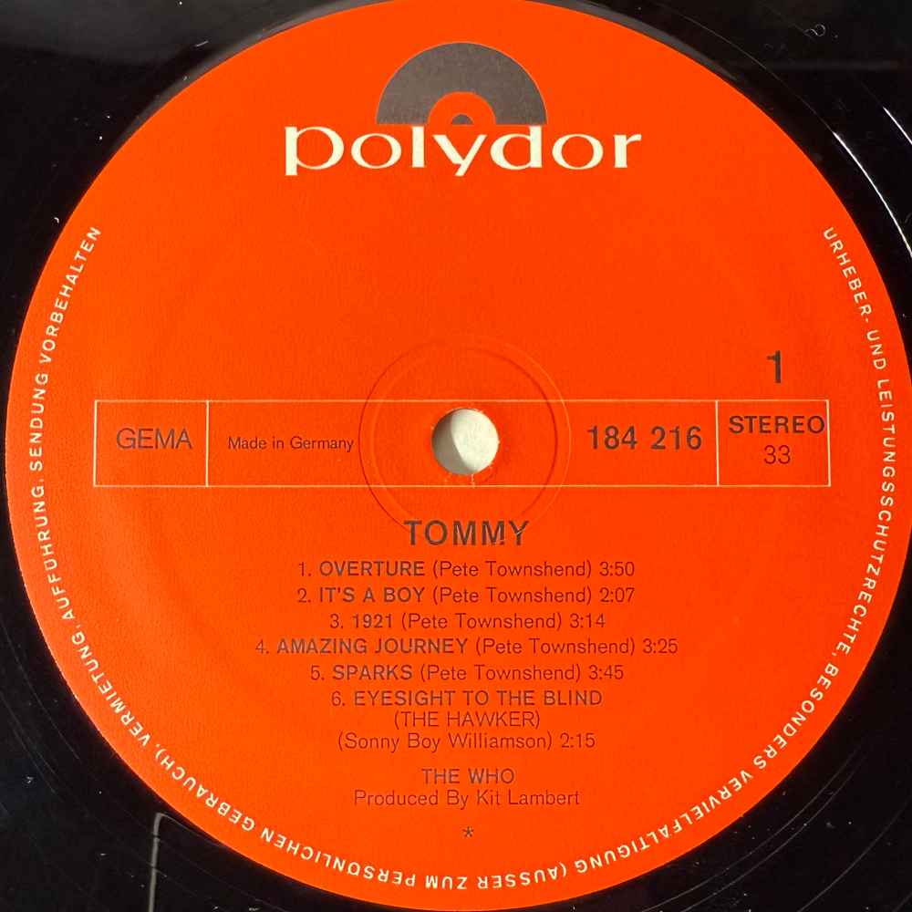 The Who ‎– Tommy 2LP (Германия 1974г.)