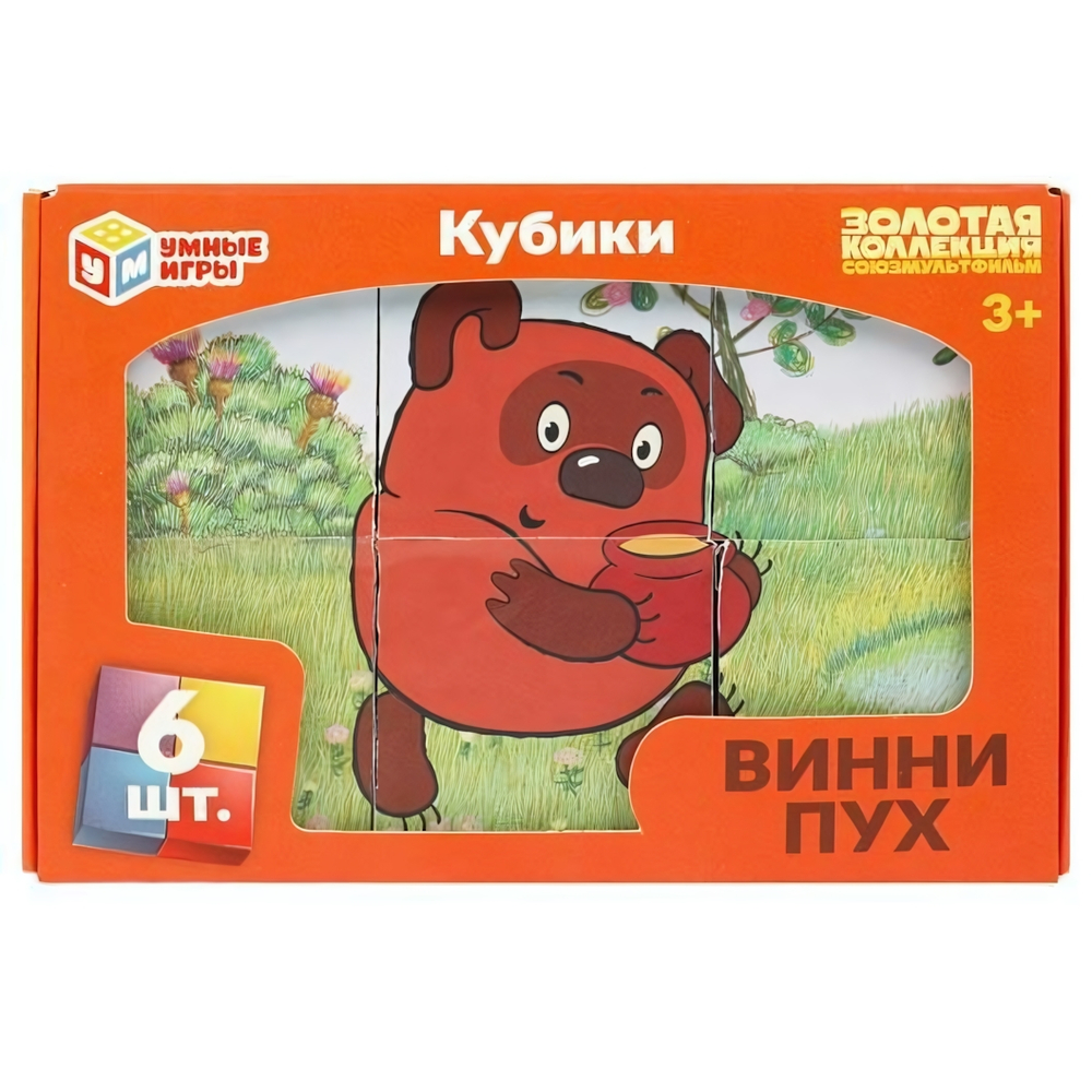 Кубики 6шт. "Винни-пух. Союзмультфильм" в коробке 01317-WINNIE (Умные игры)