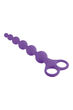 Фиолетовая анальная цепочка 8 Inch Ribbed Silicone Anal Beads - 26 см. (Цвет: фиолетовый)