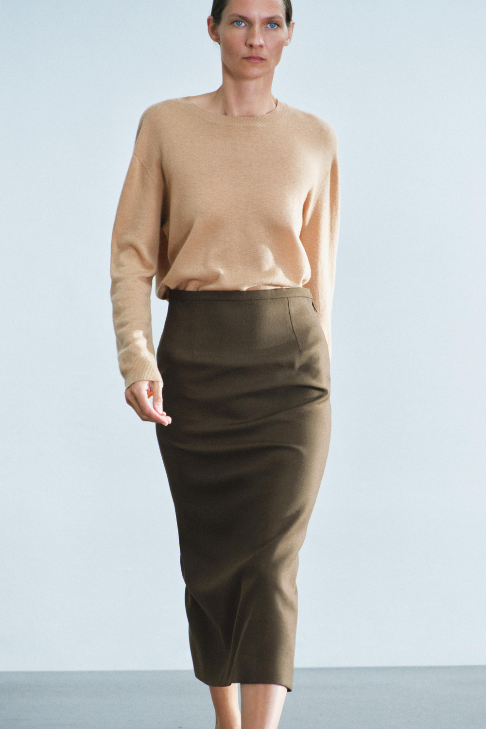 ЮБКА ПРЯМОГО КРОЯ ИЗ 100% ШЕРСТИ — ZW COLLECTION — ZARA