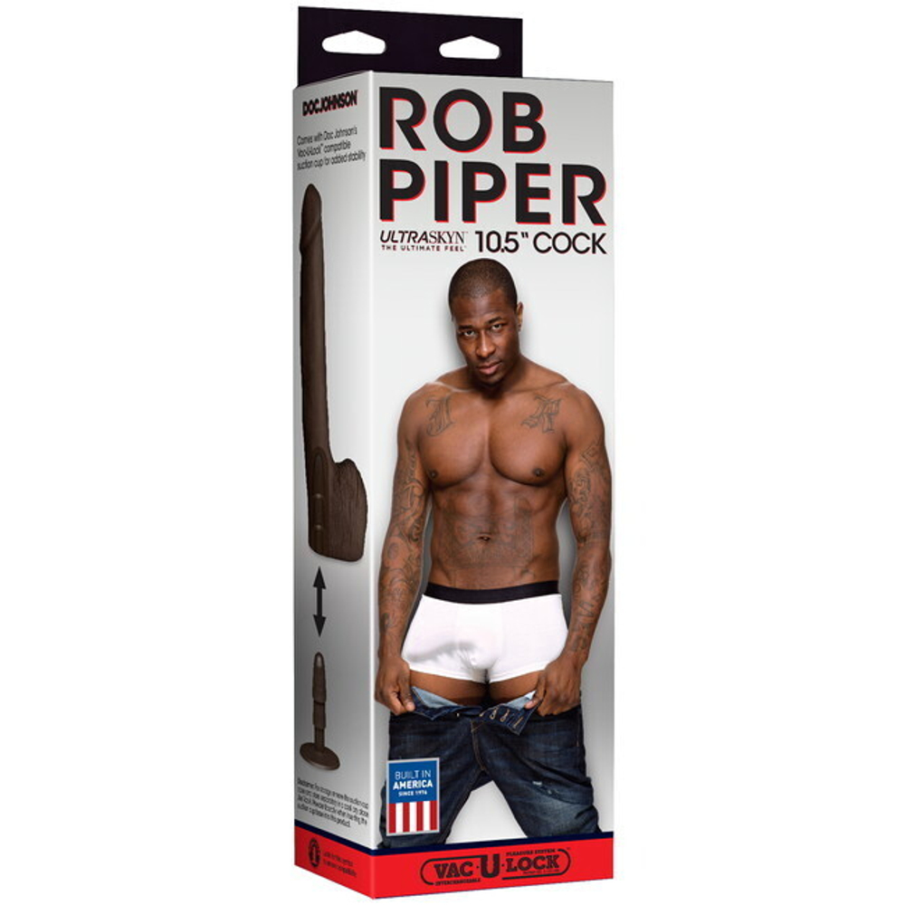 Большой коричневый фаллос-насадка к трусикам Rob Piper 10.5''(вторая кожа) (Цвет: коричневый)
