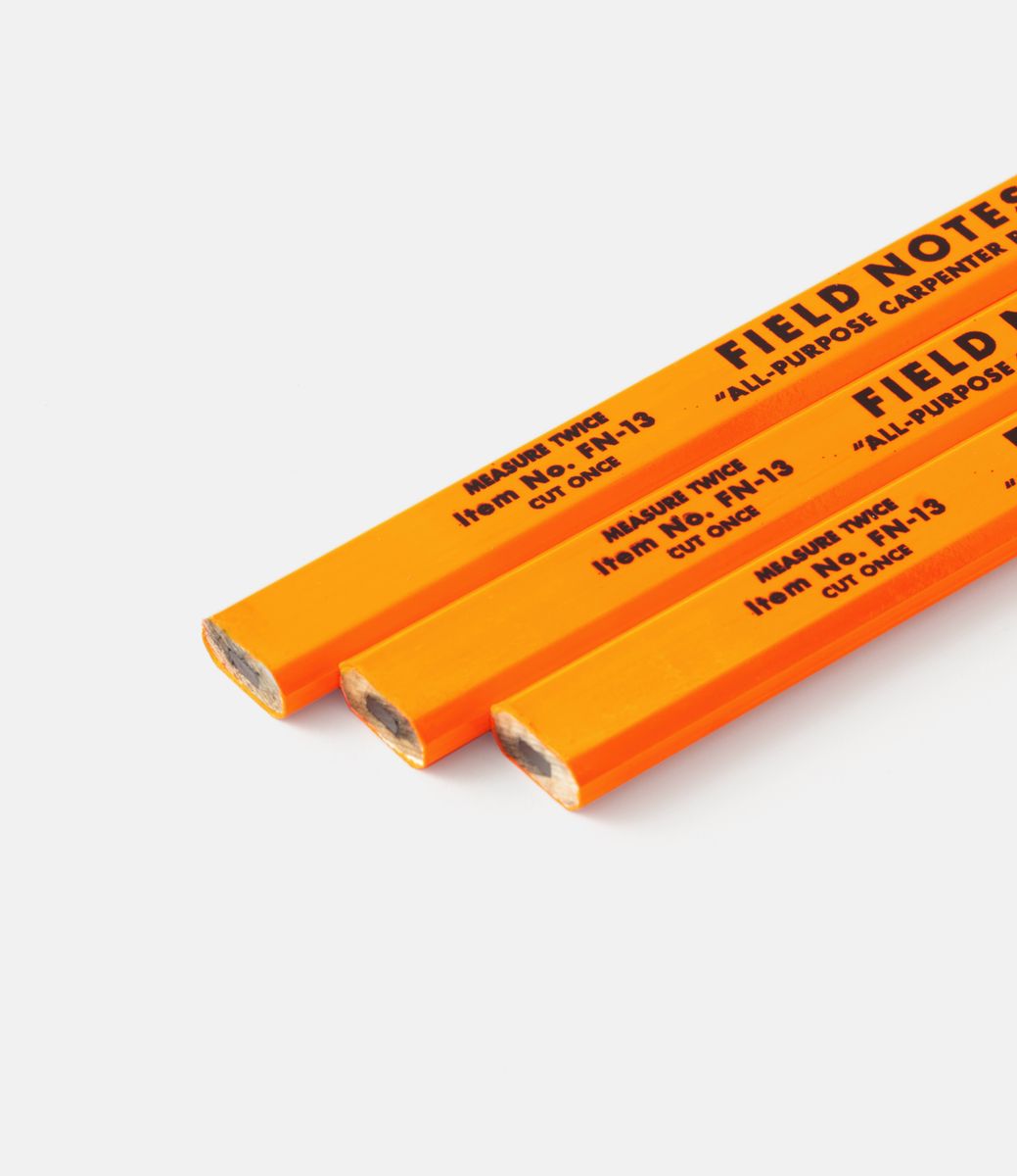 Field Notes Carpenter Pencil 3-Pack orange — набор плотницких карандашей