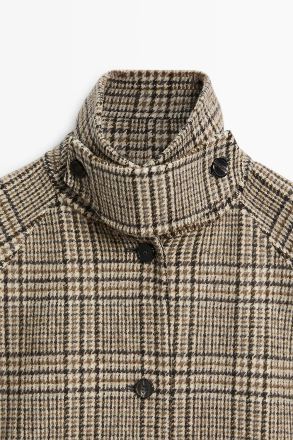 Massimo Dutti Клетчатый тренч из смесовой шерсти, белый