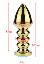 Пробка металл фигурная золото с красным стразом 10,3х3,8см 47424-2MM
