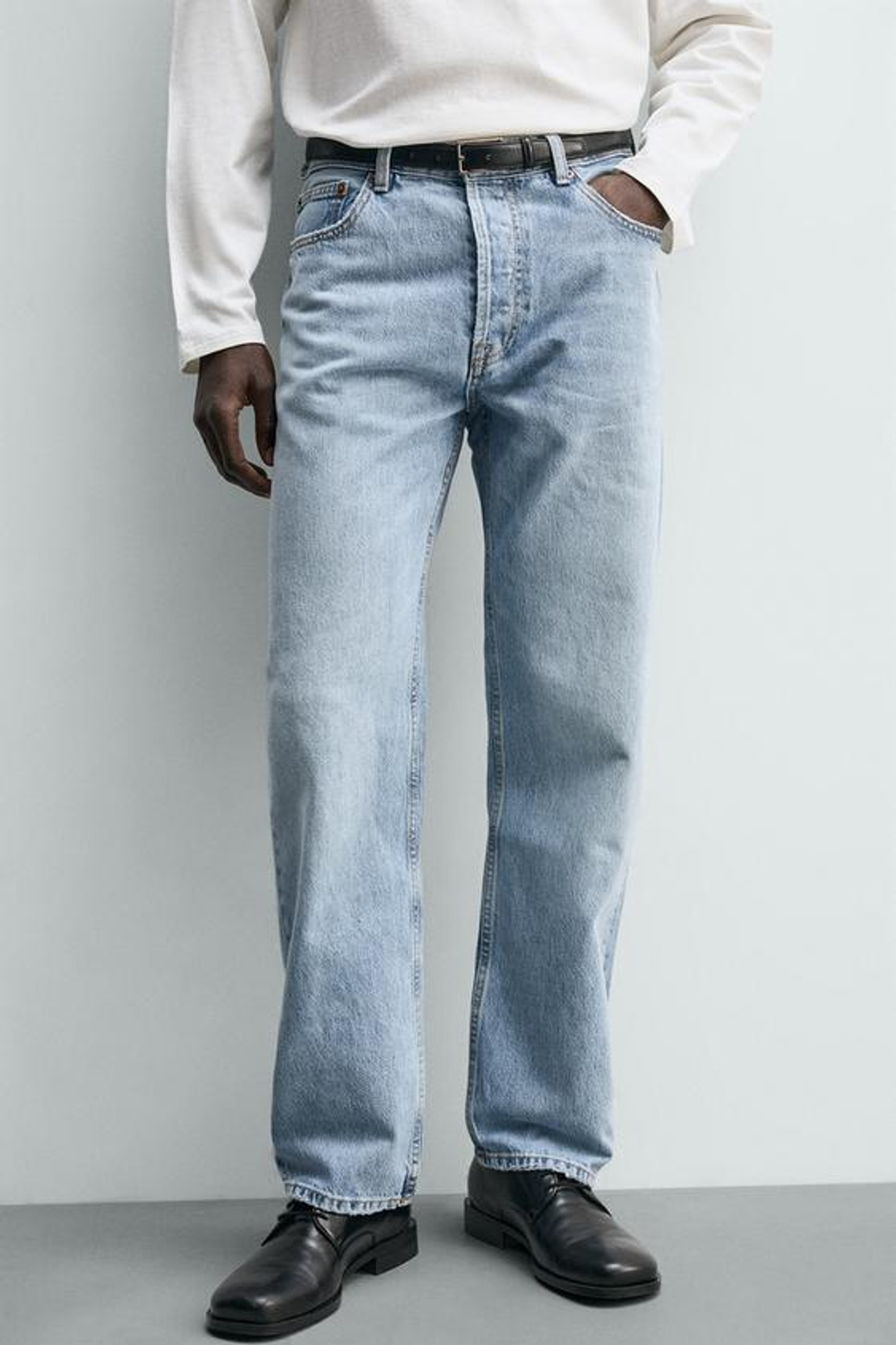 ZARA ДЖИНСЫ STRAIGHT FIT, СИНИЙ