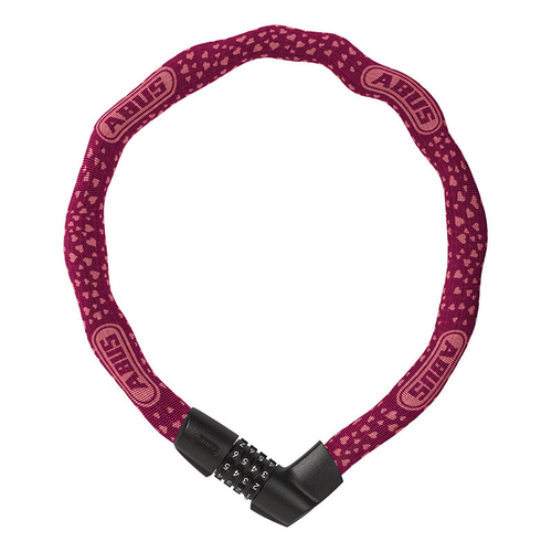 Замок 05-0088013 вело цепь на коде 4х разр 1385/75см cherry heart Tresor 6мм класс защиты 6/15 вишневый ABUS