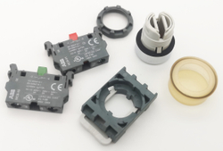 2шт Кнопка красная светосигнальная ABB MP1-10R с фиксацией и колодкой (1SFC151004V0001)