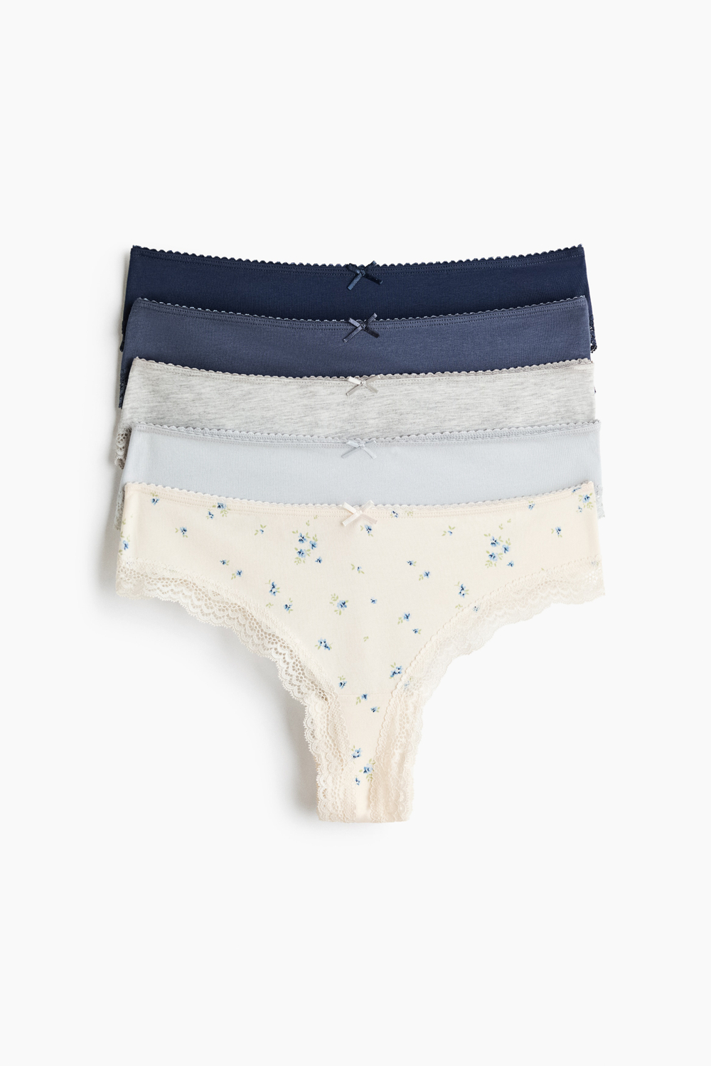 Трусы Brazilian с кружевной лентой, 5 шт. - H&M