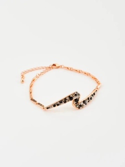 Браслет Молния с черными кристаллами Swarovski
