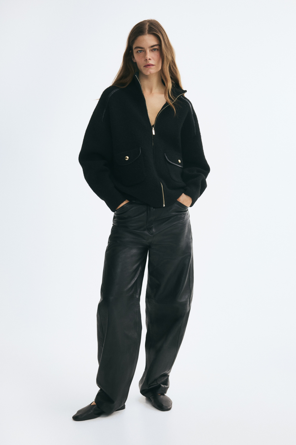 Кардиган оверсайз на молнии - H&M