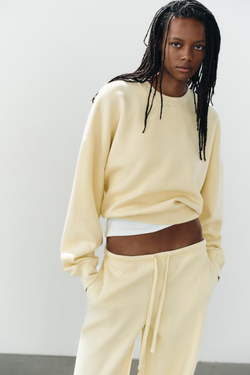 ZARA БАЗОВЫЕ БРЮКИ ПРЯМОГО КРОЯ, ЖЕЛТЫЙ