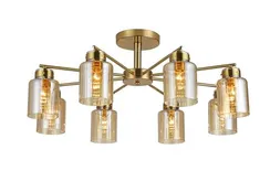 Люстра потолочная Rilon 07570/8 COPPER, 8×40 Вт, латунная