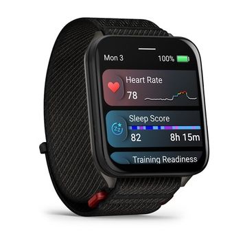 Умные часы Garmin Venu X1 черный с титановой задней крышкой и черным нейлоновым ремешком