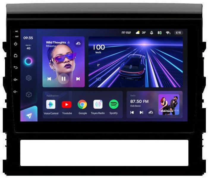 Магнитола для Toyota Land Cruiser 200 2015-2021 (без JBL) - Teyes CC3L монитор 9" IPS на Android 10, CarPlay, 4G SIM-слот