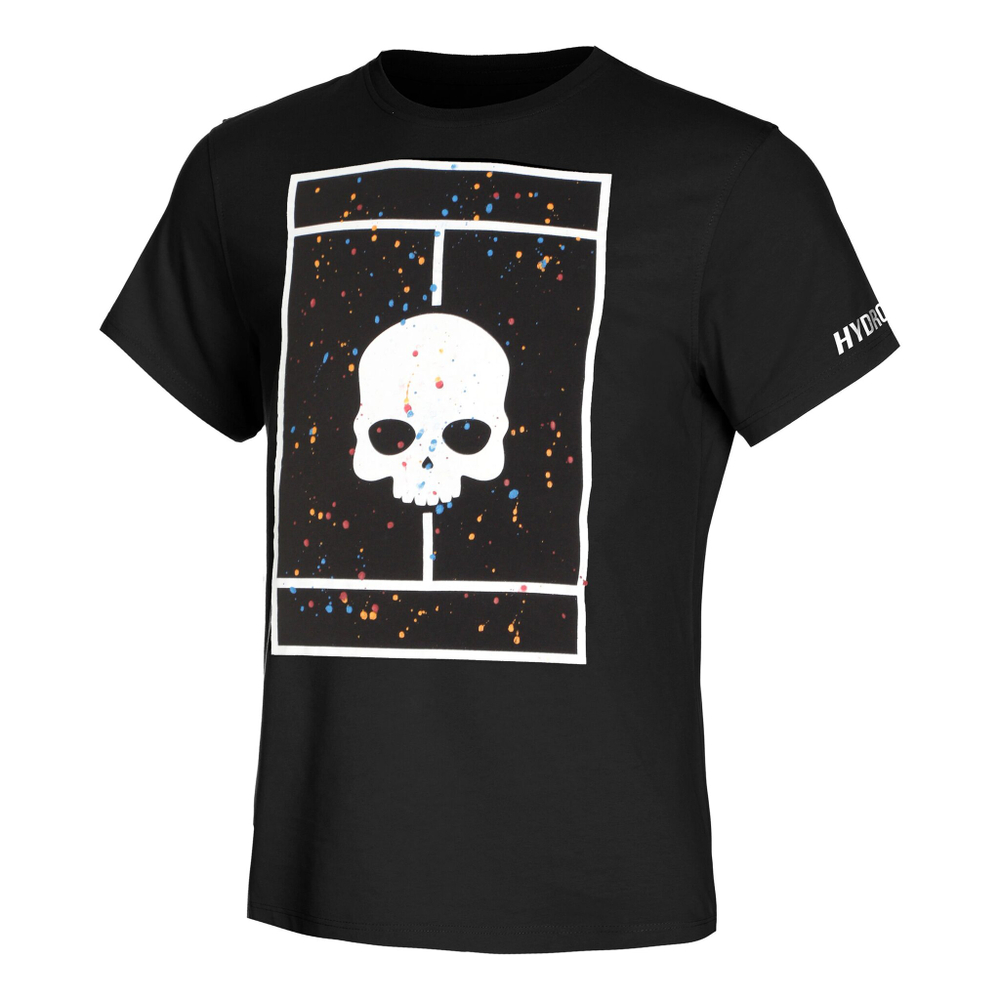 Мужское теннисное поло Hydrogen Court T-Shirt - Black, Multicoloured