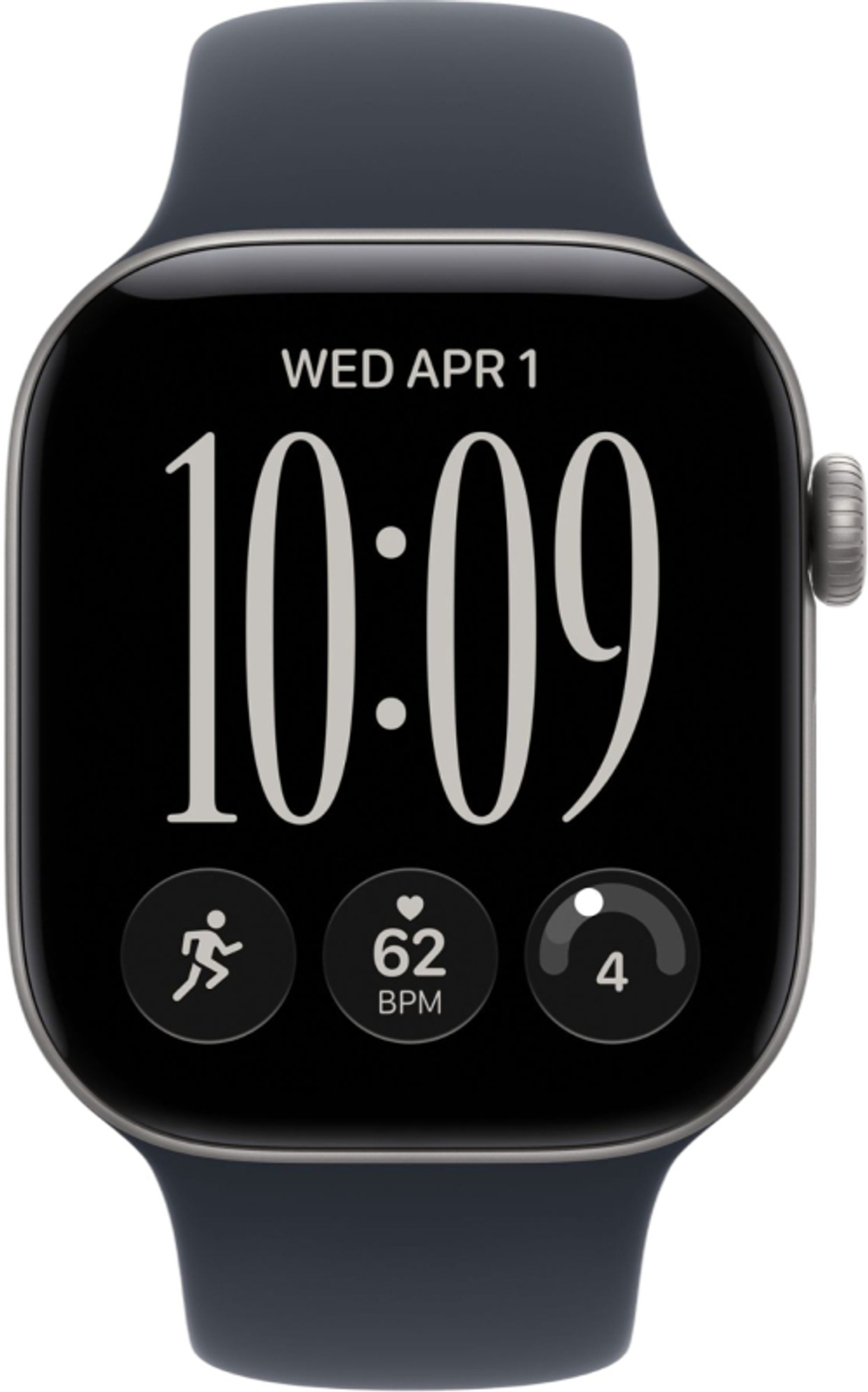 Apple Watch Series 12, 46 mm, GPS, Space Gray Aluminum, Navy Blue Sport Band, M/L