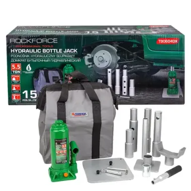 Домкрат бутылочный гидравлический 5,5т RockFORCE RF-T90604DX