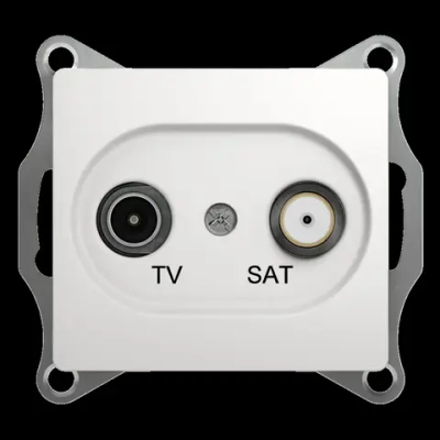 GLOSSA TV-SAT РОЗЕТКА проходная 4дБ, механизм, БЕЛЫЙ