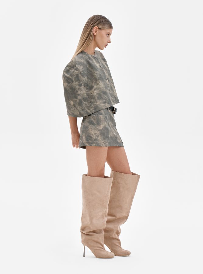 Юбка MILITARY MNL из экокожи с карманами