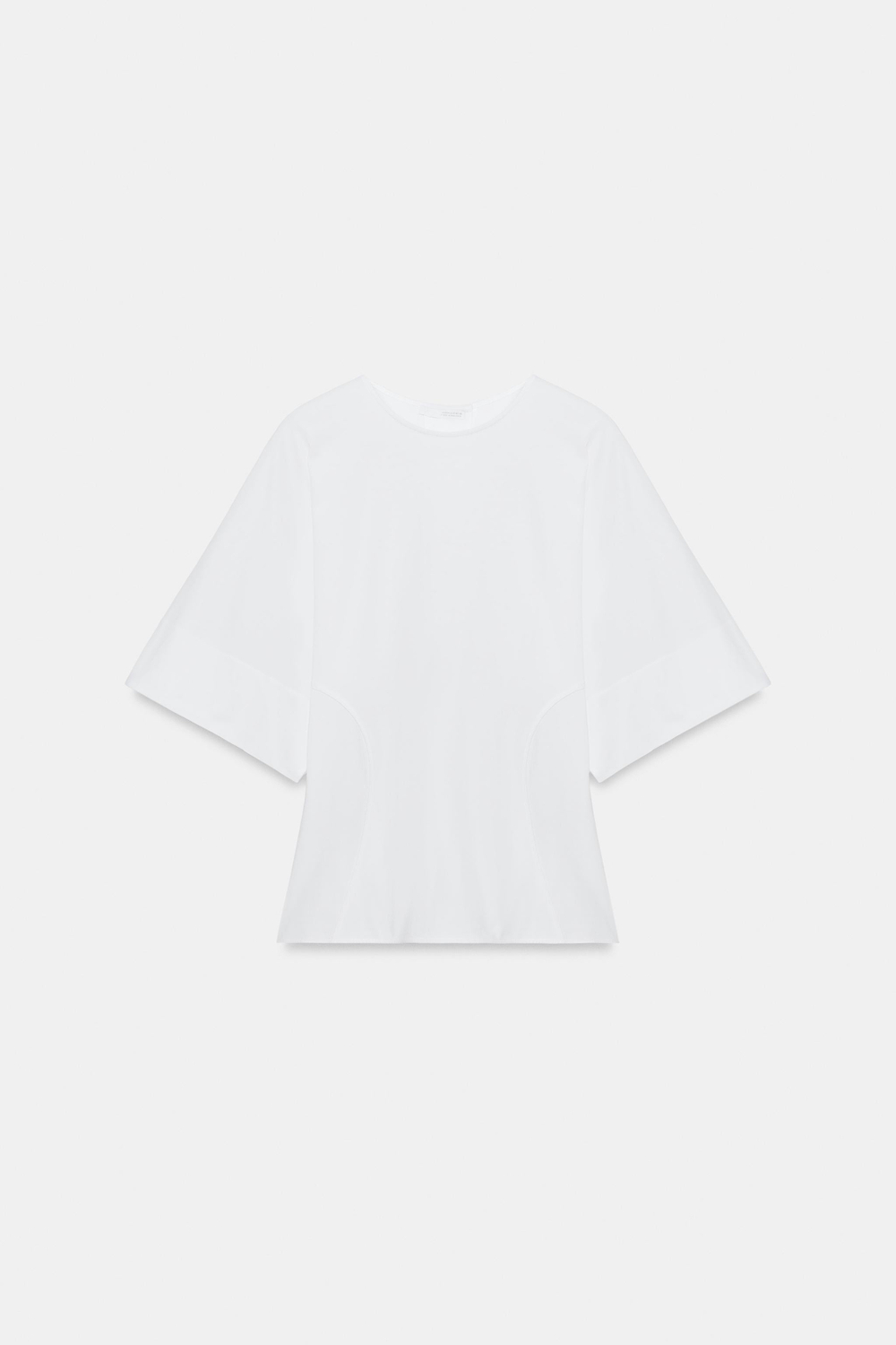 ZARA ФУТБОЛКА С ЗАСТЕЖКОЙ НА ПУГОВИЦЫ СЗАДИ, БЕЛЫЙ