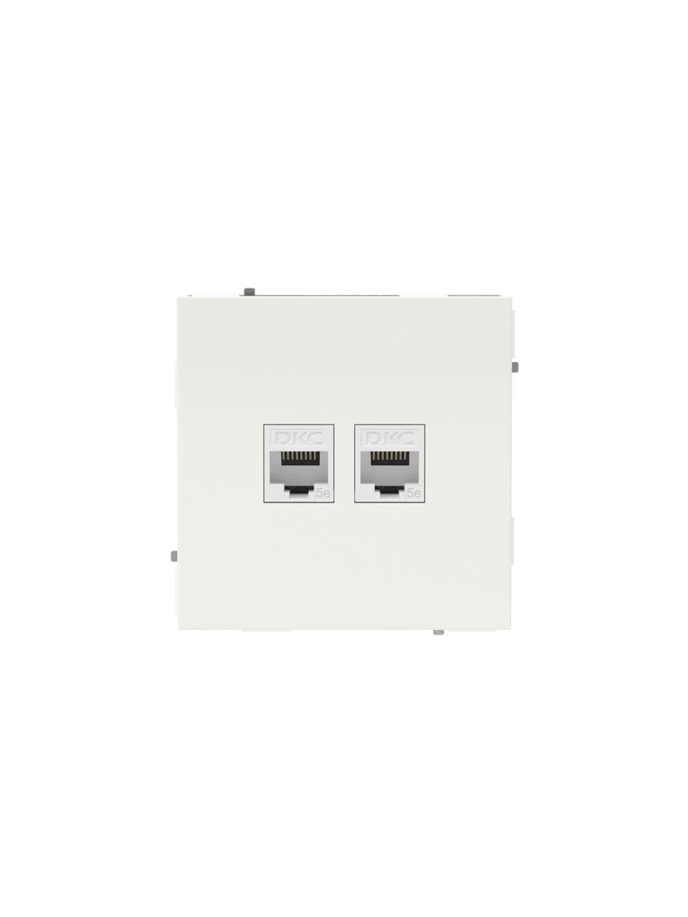Розетка компьютерная 2-м KANT RJ45 кат.5E без шторки бел. магнолия DKC 7000664