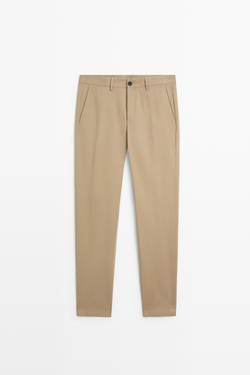 Massimo Dutti Зауженные брюки из смесового хлопка, жженый