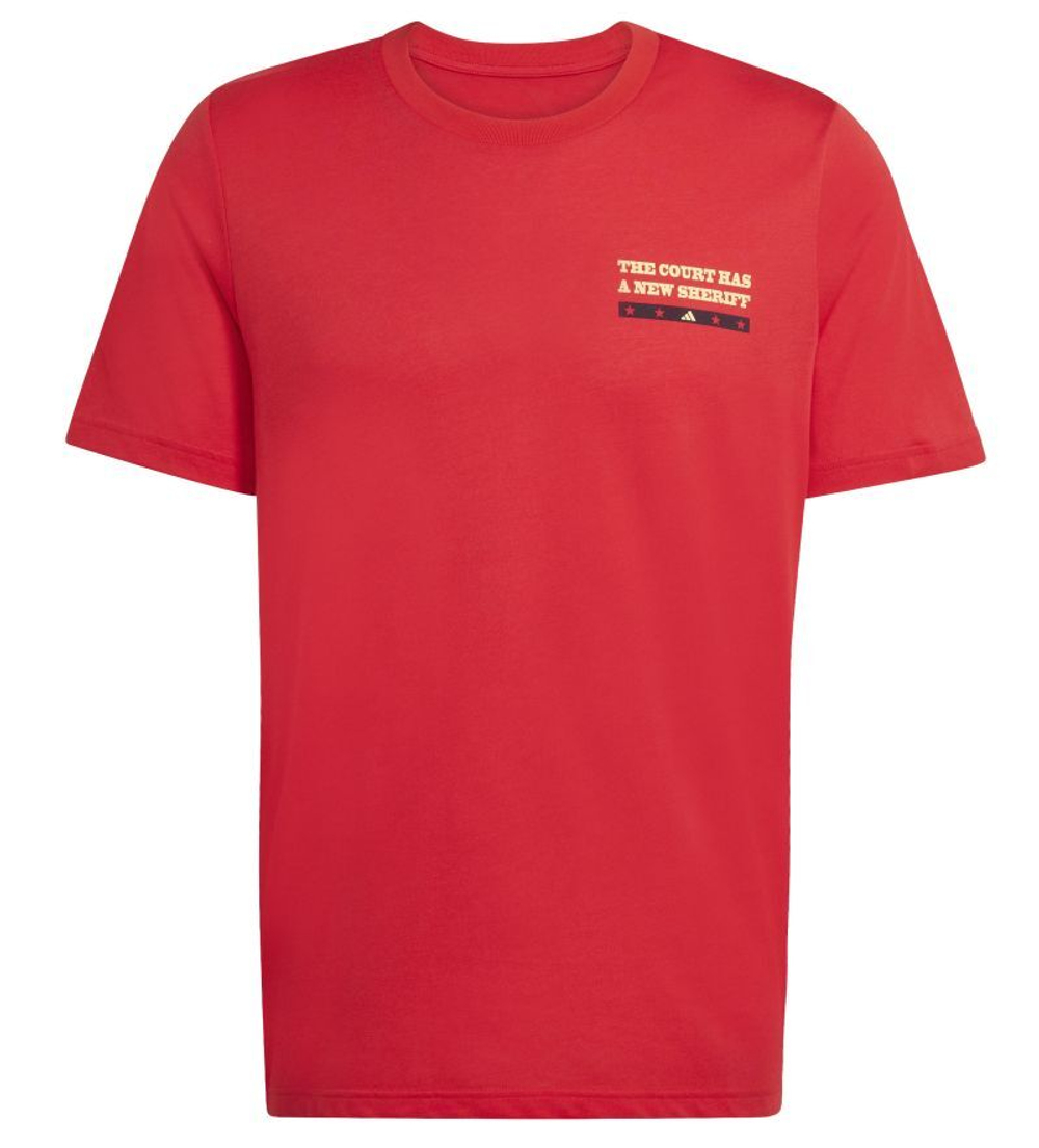 Мужская теннисная футболка Adidas Padel Wanted Graphic - red